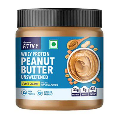 Saffola Fittify Whey Protein Peanut Butter | Unsweetened | Super Creamy - 340gm