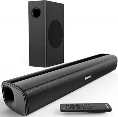 Saiyin Sound Bar for TV with Subwoofer, 2.1 Deep Bass Small Soundbar Home Theater