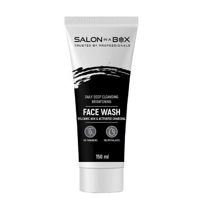 Salon in a Box Daily Deep Cleansing and Brightening Facewash | Suitable for All Skin Types | with Activated Charcoal and Volcanic Ash | Removes Impurities | 150 ml