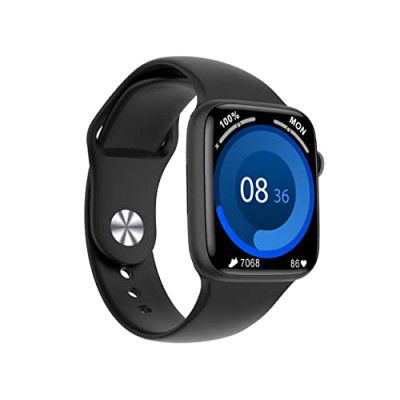 Salora uWear Smartwatch 1.9” HD Display, BT Calling, 500+ Watch Faces, Heart & SpO2 Monitoring (Black+Darkgrey)