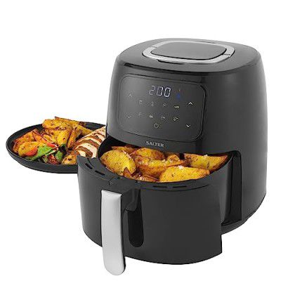 Salter 4.2L Digital Air Fryer, 1300W (Black & Silver)