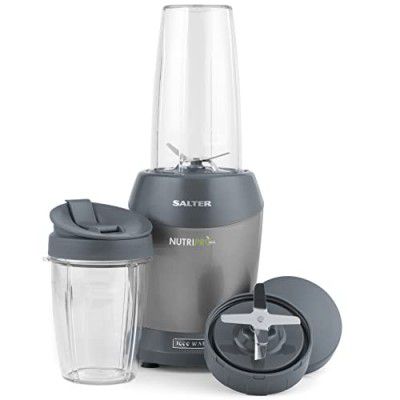 Salter Metal Nutripro 1000 Watts Blender, Multifunction Smoothie Maker, Healthy Juicer, Nutrient Extractor, 2 Blending Cups (800Ml & 1L) With Stay Fresh Lids, On The Go Drinks