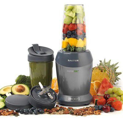 Salter NutriPro 1000W Blender, Multifunction Smoothie Maker, Healthy Juicer, Nutrient Extractor, 2 Blending Cups (800ml & 1L) with Stay Fresh Lids, On The Go Drinks