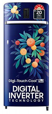 Samsung 215 L 5 Star Digi-Touch Cool Digital Inverter with Display Direct-Cool Single Door Refrigerator (RR23C2E35NK/HL, Orange Blossom Blue, 2023 Model)