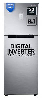 Samsung 236 L 2 Star Digital Inverter with Display Frost Free Double Door Refrigerator (RT28C3452S8/HL, Silver, Elegant Inox, 2023)