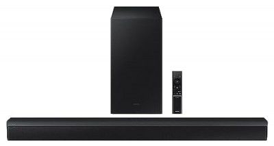 Samsung 300W 2.1ch Dolby Digital 3 Speakers Wireless Subwoofer, and DTS Virtual X Bluetooth Soundbar (HW-C45E/XL, Black, 2.1 Channel)