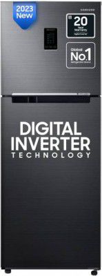 SAMSUNG 301 L Frost Free Double Door 2 Star Convertible Refrigerator with Digital Inverter  (Black DOI, RT34C4522B1/HL)