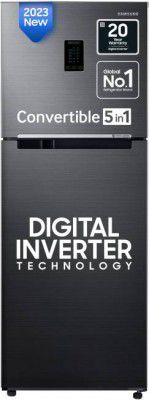 SAMSUNG 301 L Frost Free Double Door 2 Star Convertible Refrigerator with Convertible 5-in-1 , Digital Inverter with Display  (Black DOI, RT34C4522B1/HL)