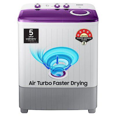 Samsung 6 kg, 5 star, Semi-Automatic Washing Machine (WT60R2000LL/TL, Air Turbo Drying, LIGHT GRAY)