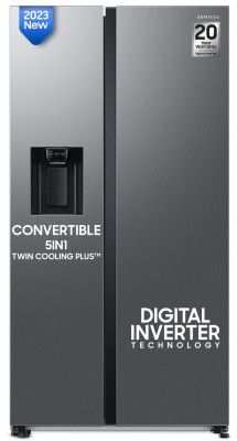 [Extra ₹20000 OFF] Samsung 633 L Frost Free Convertible 5In1 Digital Inverter Wi-Fi Enabled Side by Side Refrigerator (RS78CG8543S9HL)