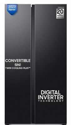 [Extra ₹18000 OFF] Samsung 653 L Frost Free Convertible 5In1 Side by Side Refrigerator (RS76CG8003B1HL)