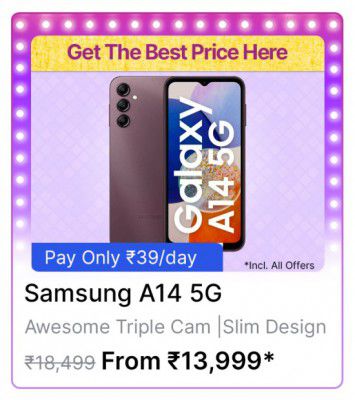 Samsung A14 5G @ ₹13,999/- During Big Billion Days Sale