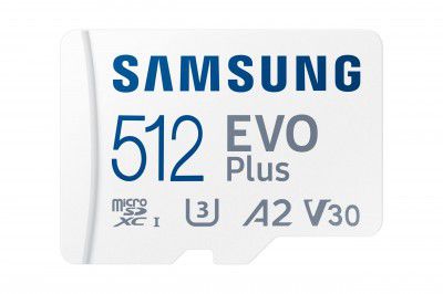 Samsung EVO Plus 512GB microSDXC UHS-I U3 130MB/s Full HD & 4K UHD Memory Card with Adapter (MB-MC512KA), Blue