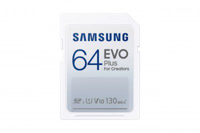 Samsung EVO Plus 64GB, SDXC, UHS-I, U1, Upto 130MB/s, FHD, Memory Card(MB-SC64K)