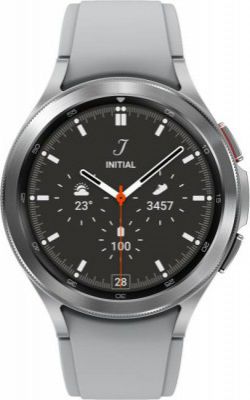 SAMSUNG Galaxy Watch 4 Classic, 46mm Super AMOLED LTE, Calling Body Composition Tracking  (Silver Strap, Free Size)