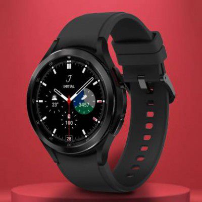 SAMSUNG Galaxy Watch 4 Classic LTE 46mm Super AMOLED LTE, Body Composition Tracking  (Black Strap, Free Size)