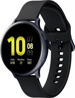 SAMSUNG Galaxy Watch Active 2 Aluminium AMOLED Display with Upto 5 Days Battery Life  (Black Strap, Regular)