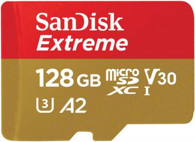 SanDisk Extreme 128 GB MicroSDXC UHS Class 3 160 Mbps Memory Card