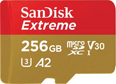 SanDisk Extreme 256GB microSDXC™ UHS-I, 190MB/s Read, 130MB/s Write Memory Card for 4K Video on Smartphones, Action Cams and Drones