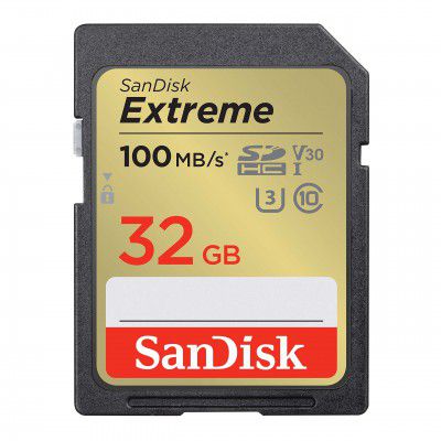 SanDisk Extreme SD UHS I 32GB Card for 4K Video for DSLR and Mirrorless Cameras 100MB/s Read & 60MB/s Write