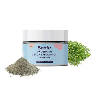 Sanfe Lightening & Whitening Underarm Detox Scrub with Anti-bacterial Mask for All Skin types - 50g