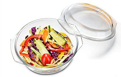 Sanjeev Kapoor TIVA BROROSILICATE Glass Round Casserole Set with LID 700ML