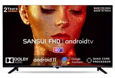 Sansui 40 inches Full HD Certified Android LED TV JSW40ASFHD (Midnight Black) With Voice Search Smart Remote