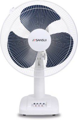 Sansui Chetak High Speed 400 mm 3 Blade Table Fan (Blue and White, Pack of 1)