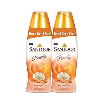 Santoor Beauty Perfumed Talc with Sandalwood Extracts | (150g, Pack of 2)