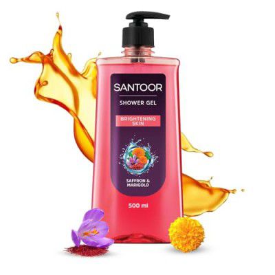 Santoor Brightening Shower Gel Natural Saffron & Marigold Extracts| 500ml