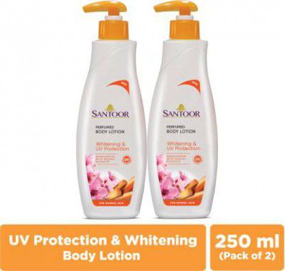 Santoor by Wipro Whitening and UV Protection Moisturising Body Lotion with Sandalwood Extracts