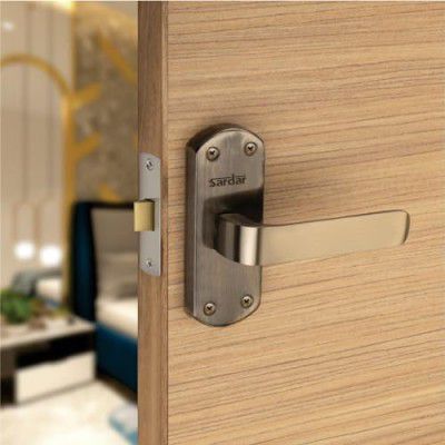 SARDAR 07 Antique 5" Iron Bathroom Door Handle Set with Keyless Baby Latch-Tower Bolt/Push to Close Latch (with Baby Latch)