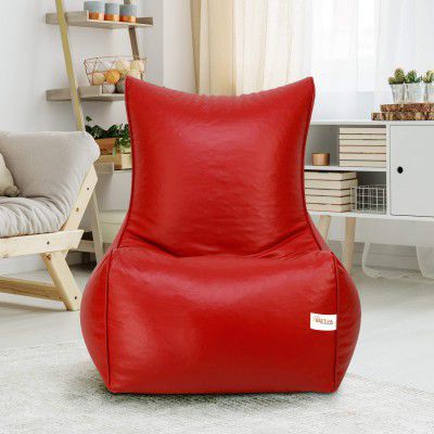 Sattva Chair Style Bean Bag XXXL Bean Bag Filled (with Beans) - Red*