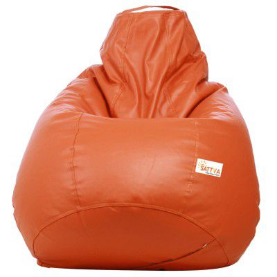 Sattva Classic XXL Bean Bag Filled with Beans - Orange