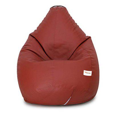 SATTVA Classy.Elegant.Stylish Classic Bean Bag Filled with Beans XXXL Size - Tan, brown (EVSXXXL_TAN), Faux Leather