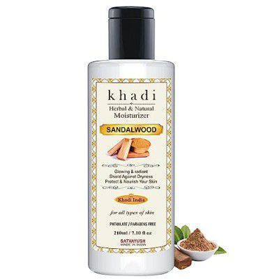 Satvayush Khadi Sandalwood Deep Moisture, Daily Moisturizer for Non-Greasy, Glowing Skin - For Men & Women- 210 ml