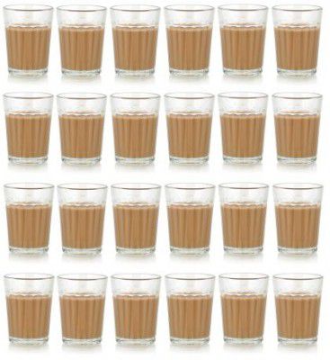 SATYAM KRAFT Chai Tea Coffee Glass Cup Mug Transparent 100 ml, 24 Piece