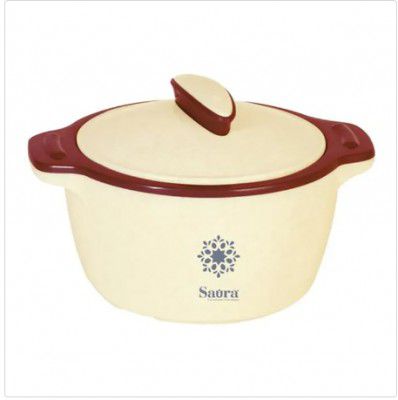 Saura Casserole - Inner Steel, Insulated, White & Brown, Elite, 500 ml