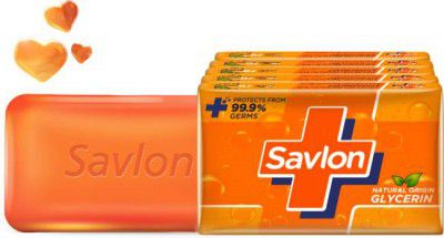 Savlon Glycerin Soap Bar With Germ Protection, Soap for Women & Men, For All Skin Types  (5 x 125 g)