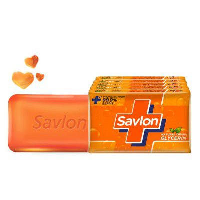 Savlon Moisturizing Glycerin Soap Bar With Germ Protection, Pack Of 5-125G Each