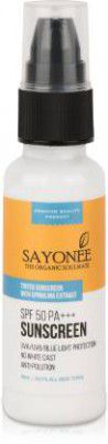 Sayonee Sunscreen - SPF SPF50PA+++ PA+++ Sunscreen Lightweight Sunscreen cream | No White Cast with Spirulina Extract  (50 ml)