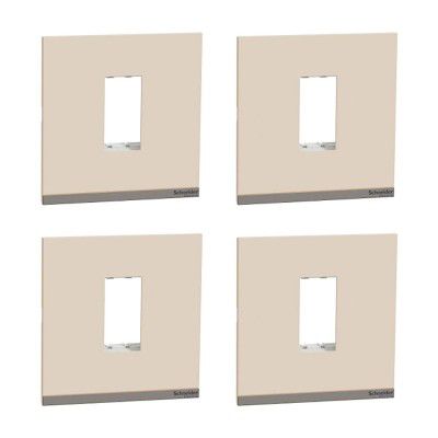 Schneider Electric Unica Pure-1M Plastic Surround & Gridplate, CL (Pack of 4)