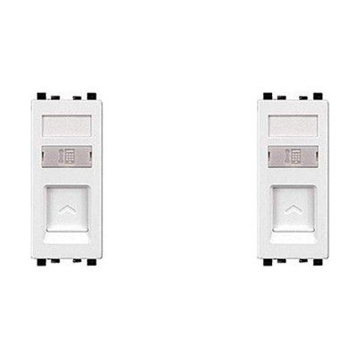 Schneider electric Zencelo India-RJ11 1G Telephone Outlet with Shutter -White (Pack of 2)