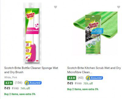 Scotch Brite Home Cleaning & Bathroom Accessories Start ₹9 | Upto 87% Off