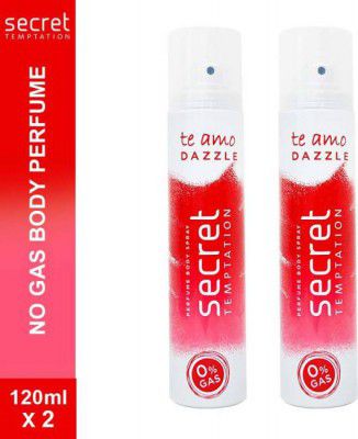 secret temptation Te Amo Dazzle No Gas Perfume Body SprayCombo Perfume Body Spray - For Women (240 ml, Pack of 2)