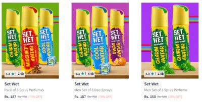 Set Wet Deodorant Body Spray Perfume Upto 75% Off