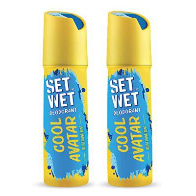 SET WET Deodorant For Men Cool Avatar Refreshing Mint, 150ml (Pack of 2)