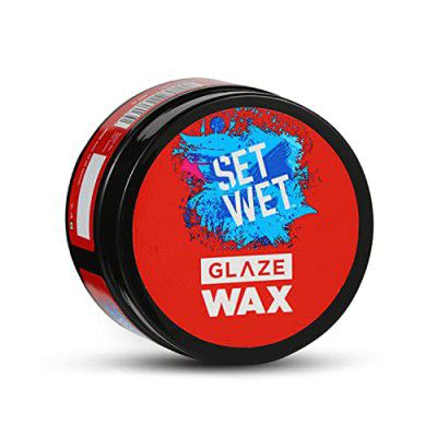 Set Wet Hair Wax For Men - Glaze Wax, 60g | Healthy Shine, Strong Hold, Restylable Anytime, Easy Wash off | No Paraben, No Sulphate, No Alcohol