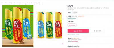 Set Wet Men Set of Cool - Charm & Mischief Avatar Deodorant Body Spray Perfume-150 ml Each