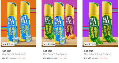 Set Wet Deodorants Flat 70% off